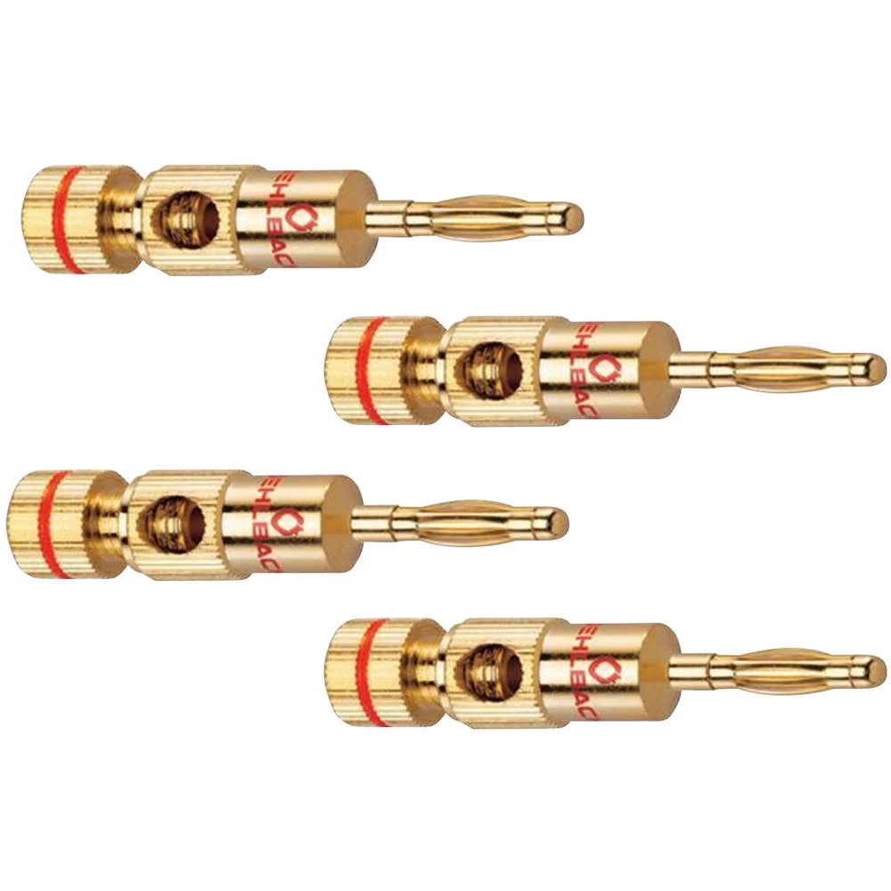 Oehlbach 3002 utični konektor za zvučnike ravni muški konektor Broj polova (broj): 2 zlatna 4 St. slika