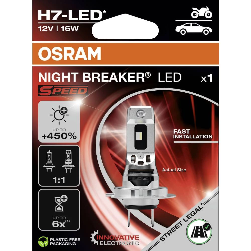 OSRAM 64210DWNBSP-1HB led žarulje NIGHT BREAKER® LED SPEED H7 16 W 12 V slika