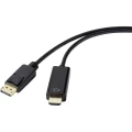 Renkforce DisplayPort / HDMI priključni kabel 1.80 m RF-4547688 pozlaćeni kontakti crna [1x muški konektor displayport - slika