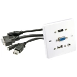 LINDY 60220 HDMI / VGA / USB / utičnica adapter [1x HDMI®, VGA, USB-A, priključna doza za 3,5 mm banana utikač - 1x HDMI