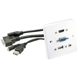 LINDY 60220 HDMI / VGA / USB / utičnica adapter [1x HDMI®, VGA, USB-A, priključna doza za 3,5 mm banana utikač - 1x HDMI slika
