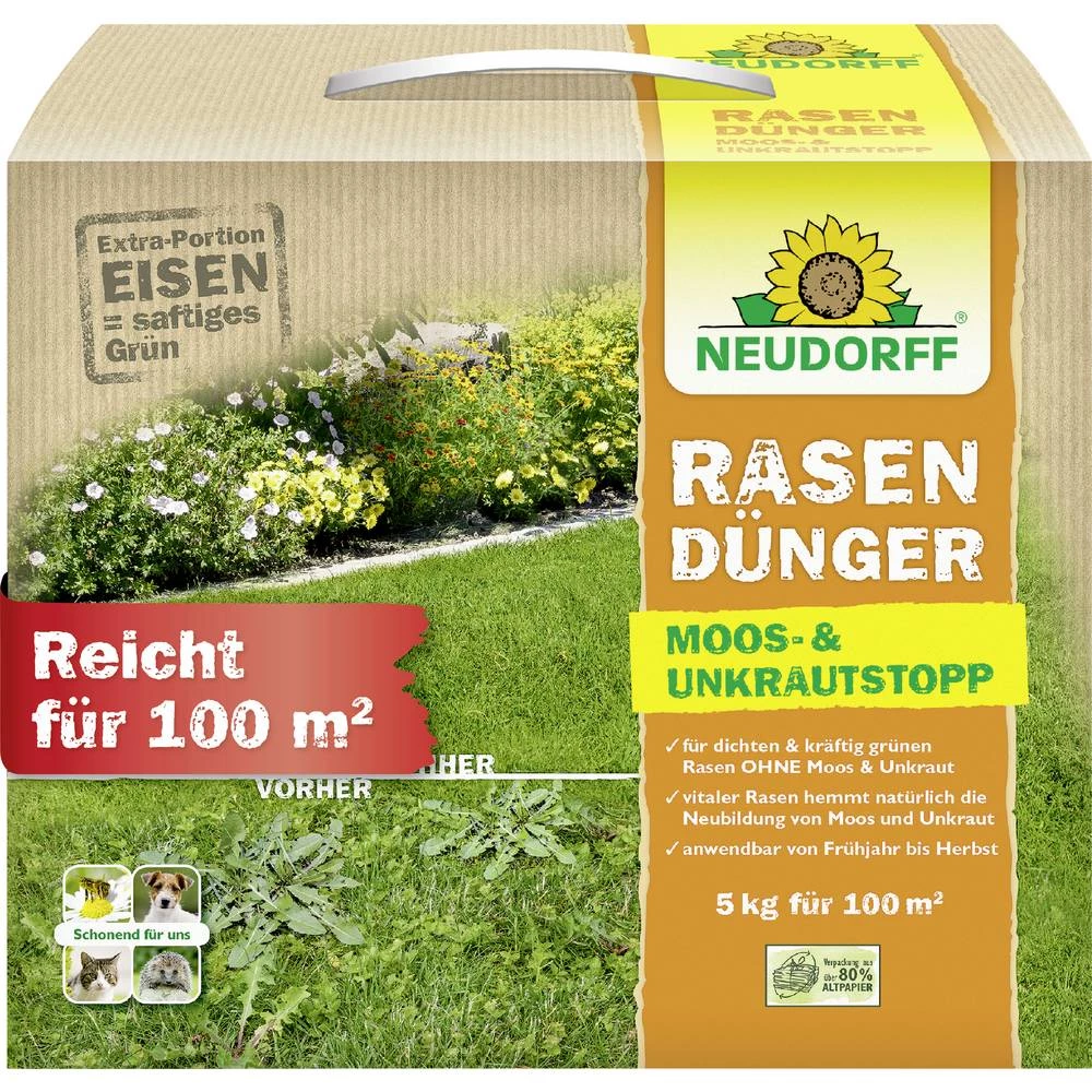 Neudorff 01295 Azet gnojivo za travnjake protiv mahovine i korova 5 kg slika