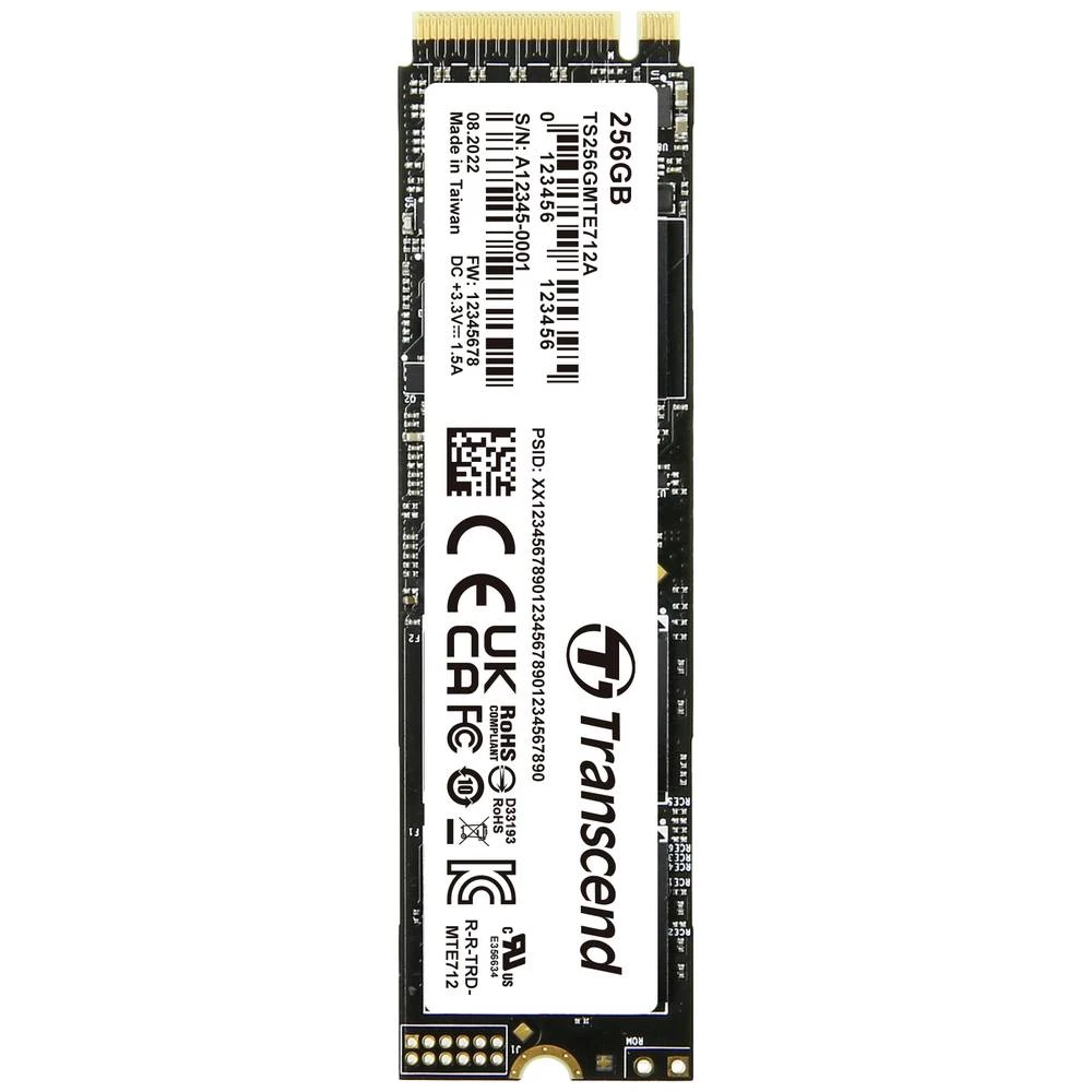 Transcend MTE712A 256 GB unutarnji M.2 PCIe NVMe SSD 2280 PCIe NVMe 4.0 x4 maloprodaja TS256GMTE712A slika