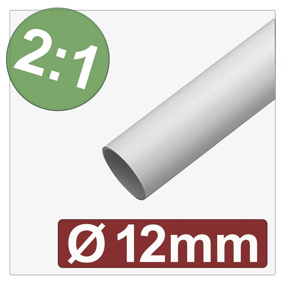 Quadrios 25CA588 skupljajuća cijev bez ljepila bijela 12 mm 6 mm Stopa skupljanja:2:1 Roba na metre slika