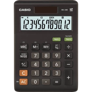 Stolni kalkulator Casio MS-20B Crna Zaslon (broj mjesta): 12 solarno napajanje, baterijski pogon (Š x V x d) 103 x 29 x 147 mm slika