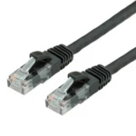 Value 21.99.1085 RJ45 mrežni kabel, Patch kabel cat 6 U/UTP 10.00 m crna nezaštićen, bez halogena, vatrostalan 1 St.