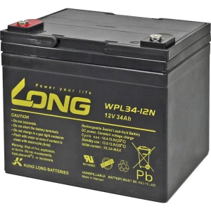 Long WPL34-12 WPL34-12 olovni akumulator 12 V 34 Ah olovno-koprenasti (Š x V x D) 197 x 170 x 131 mm M5 vijčani priključak nisko samopražnjenje, bez održavanja slika