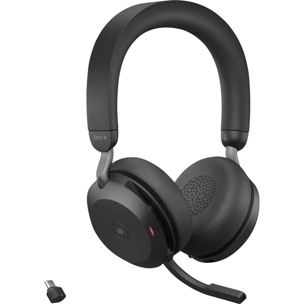 Jabra Evolve2 75 telefon On Ear Headset Bluetooth®, žičani crna indikator napunjenosti baterije, utišavanje mikrofona slika