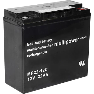 Olovni akumulator 12 V 22 Ah multipower PB-12-22-M5 MP22-12C Olovno-koprenasti (Š x V x d) 181 x 167 x 76 mm M6 vijčani priključ slika
