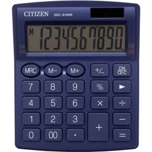 Džepni kalkulator Citizen Office SDC-810NRNVE Plava boja Zaslon (broj mjesta): 10 solarno napajanje, baterijski pogon (Š x V x d slika