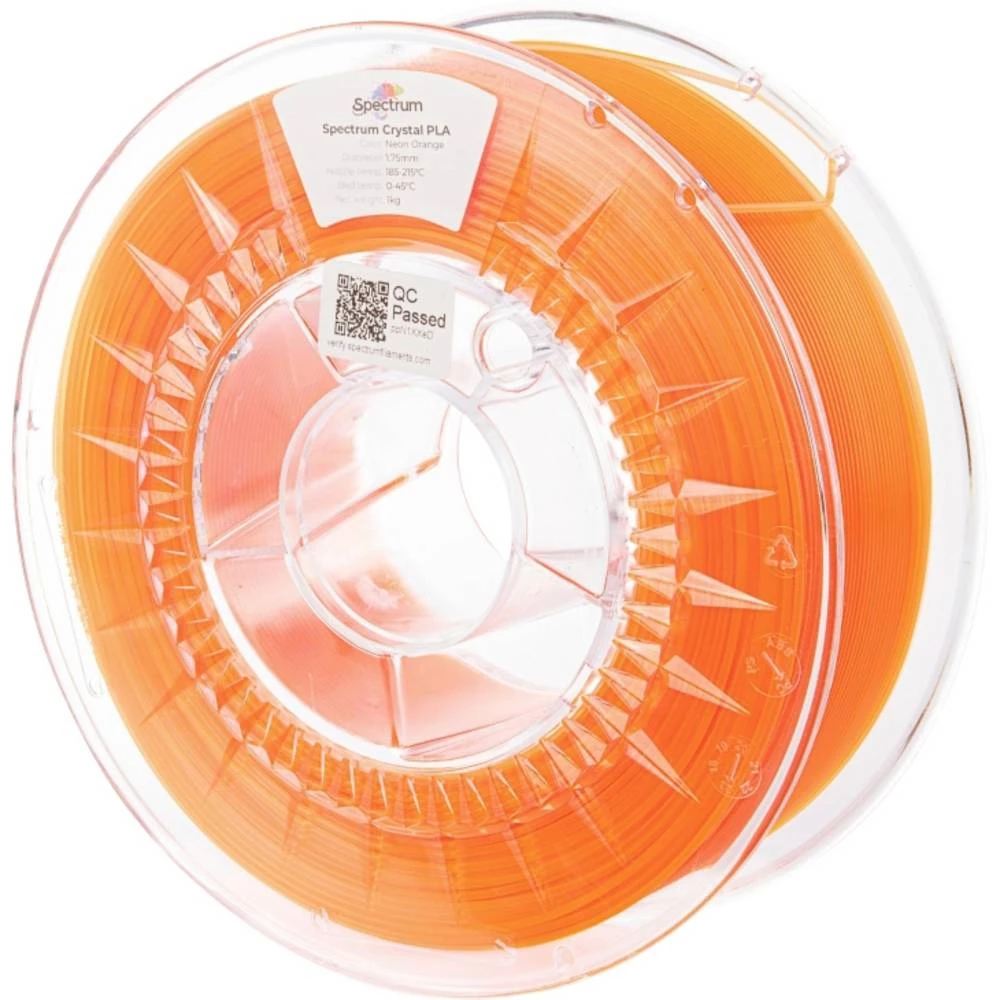 Spectrum Filaments 80884 PLA Crystal 3D pisač filament PLA povećana brzina ekstruzije 1.75 mm 1000 g neonsko-narančasta, slika