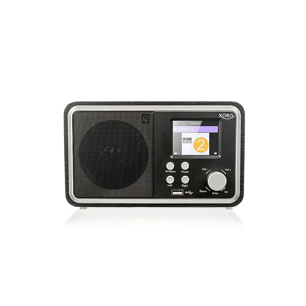 Xoro HMT 300 V2 internet stolni radio internet Bluetooth®, USB, WLAN, internetski radio   funkcija punjenja baterije, uklj. daljinski upravljač, Spotify, funkcija alarma crna slika