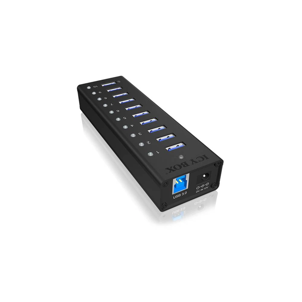 ICY BOX IB-AC6110 10 ulaza USB 3.2 Gen 1 hub (USB 3.0)  crna slika