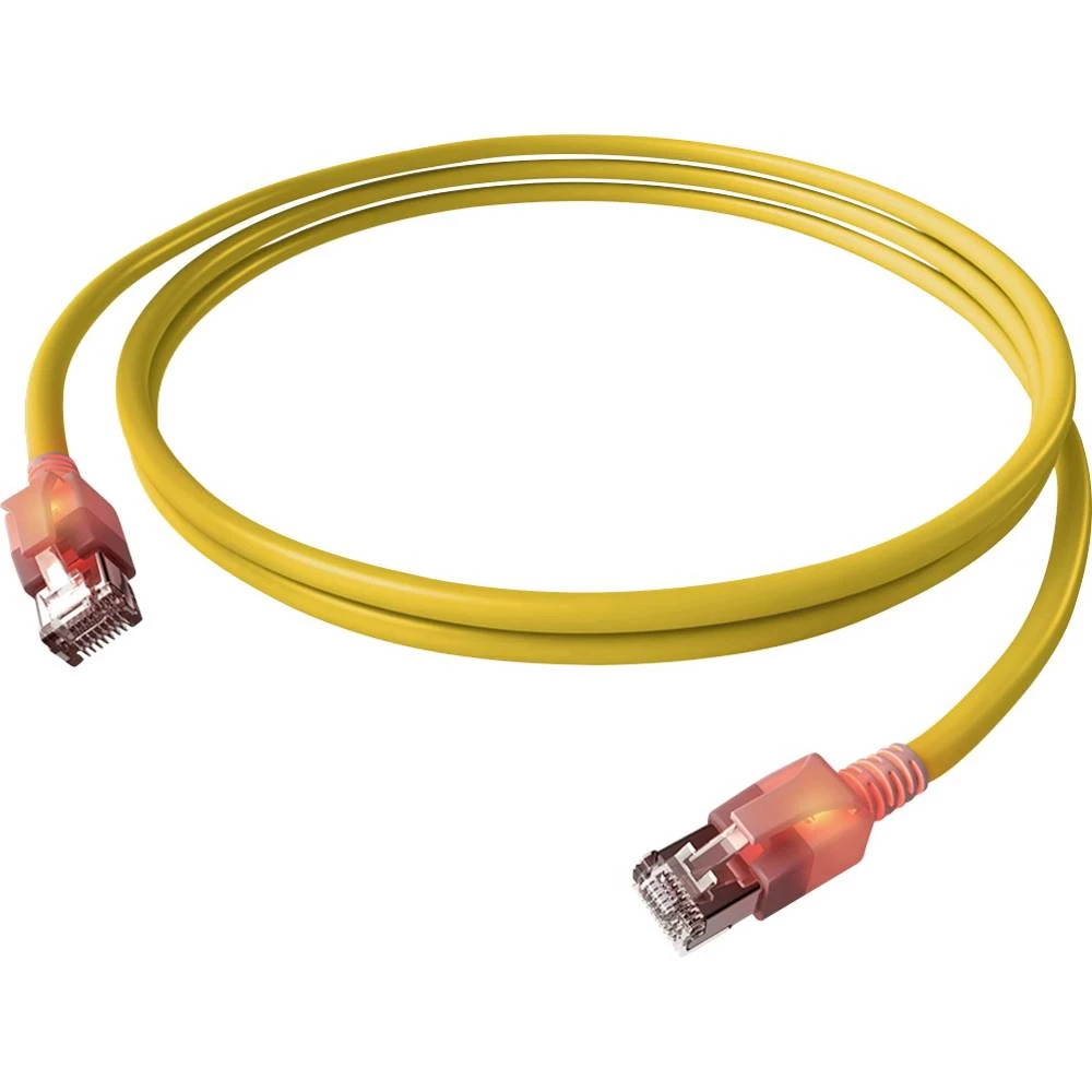 Easylan CS1OYADAD0050 RJ45 mrežni kabel, Patch kabel CAT 6a S/FTP 5.00 m žuta dvostruko zaštićen, bez halogena, vatrosta slika