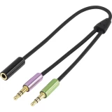 SpeaKa SuperSoft adapter za utičnicu za slušalice 4pol. [2x 3,5 mm banana utikač - 1x Priključna doza za 3,5 mm banana utikač] C
