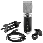 HOMEX-1 USB kondenzatorski mikrofon s malom dijafragmom za kućno snimanje i moderiranje IMG StageLine HOMEX-1 stojeći USB mikrofon Način prijenosa:žičani, USB uklj. tronožac