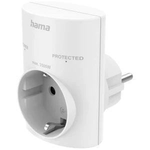 Adapter za utičnicu, zaštitni kontakt, zaštita od prenapona, mrežni napon, bijeli Hama 00223321 međuutikač sa zaštitom od prenapona bijela slika