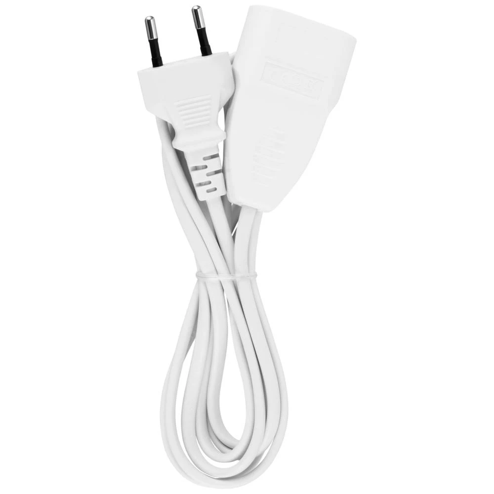 Euro plastični produžetak H03VVH2-F 2x0,75² 2m bijeli REV 00128010 struja produžetak  2.5 A bijela 2 m slika