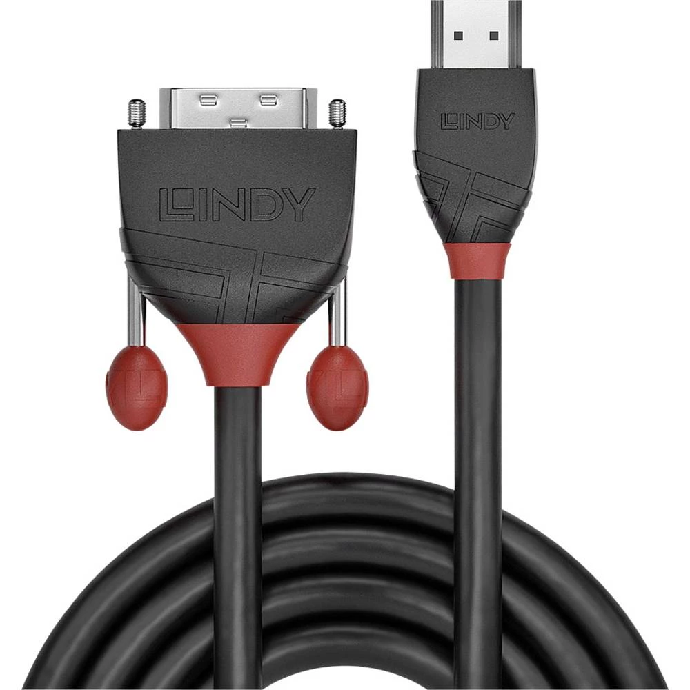 LINDY HDMI / DVI adapterski kabel HDMI A utikač, DVI-D 18+1-polni utikač 10.00 m crna 36275  HDMI kabel slika