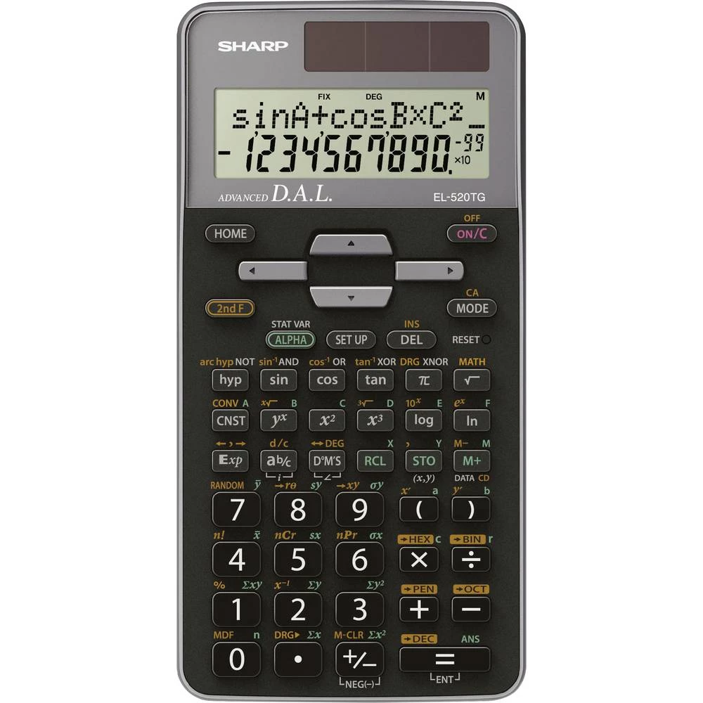 Sharp EL-520 T-GY školski kalkulator crna, ljubičasta (Š x V x D) 80 x 14 x 158 mm slika