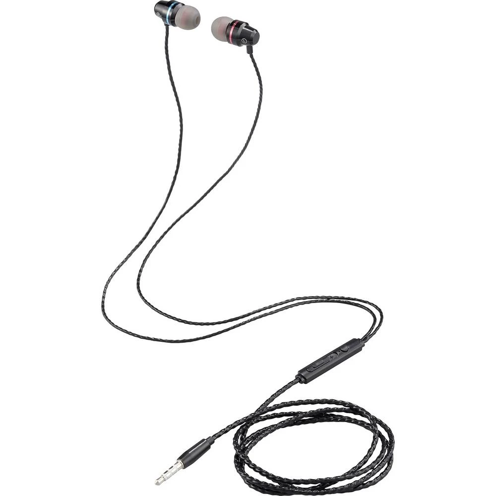 Renkforce RF-IE-JH01 telefon In Ear Headset žičani crna daljinski upravljač slika
