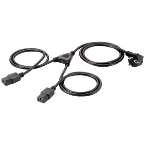 Equip 112220 kabel za napajanje crni 1,8 m tip utikača F 2 x C13 spojnica Equip struja priključni kabel 1.8 m crna slika