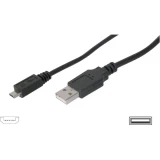 USB 2.0 mikro priključni kabal, utikač A na B, 1,8 m, crni