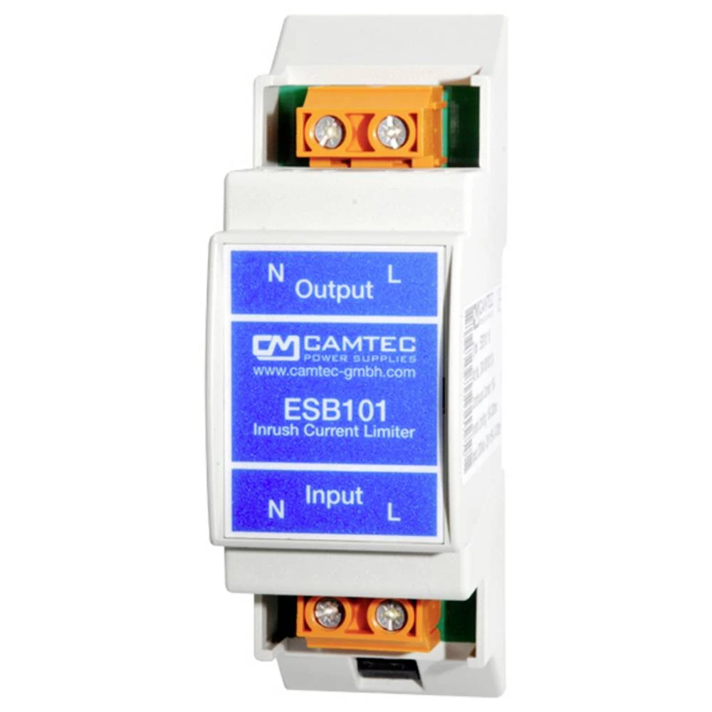 Camtec ESB101.LED.230VAC(R2) Camtec ograničavač struje udara 48A 300ms 6000µF DIN šina IP20 slika