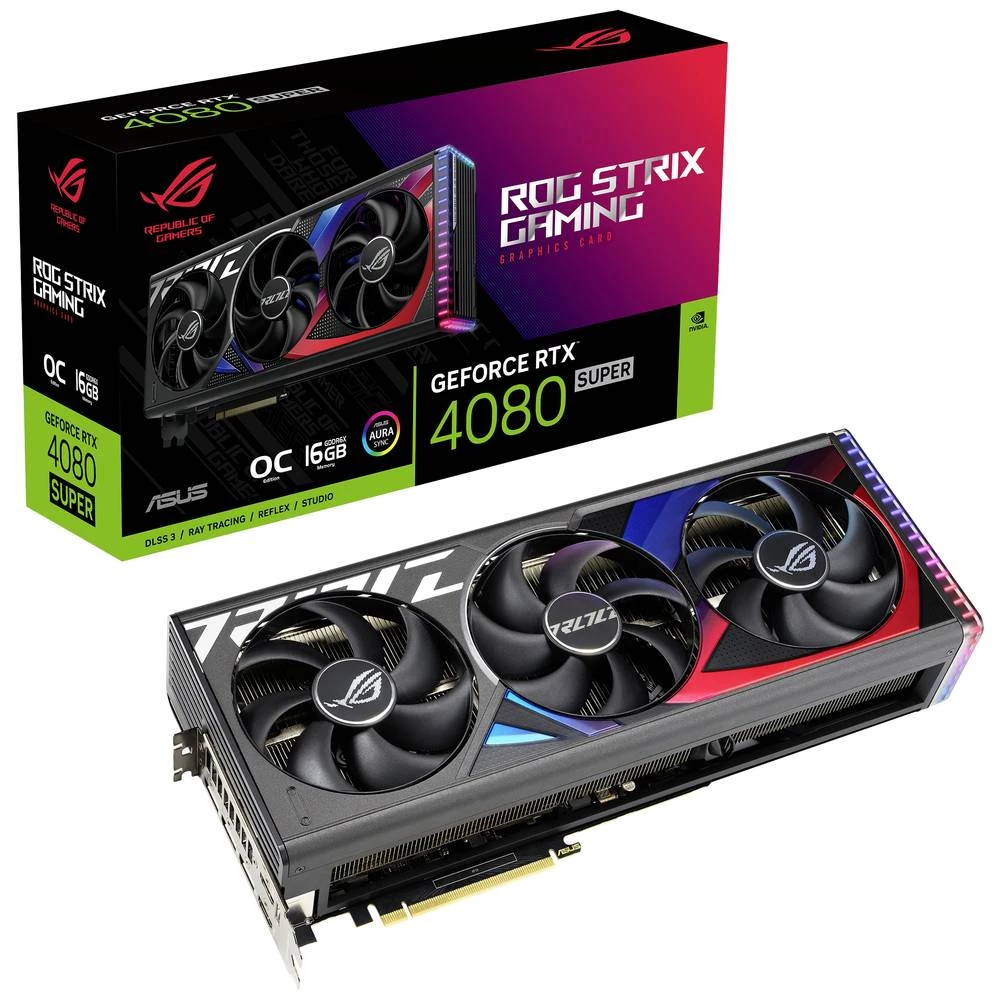 Asus grafička kartica Nvidia GeForce RTX 4080 Super ROG Strix OC Gaming 16 GB GDDR6X-RAM PCIe x16 HDMI™, DisplayPort n slika