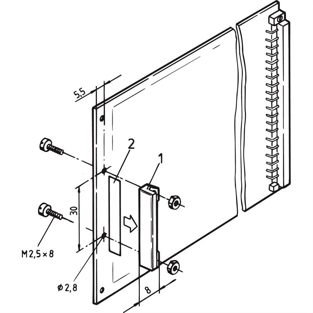SCHROFF PCB ručka, navrtanje/zakivanje - CARD HANDLE RED Schroff 60817051 držak 50 St. slika