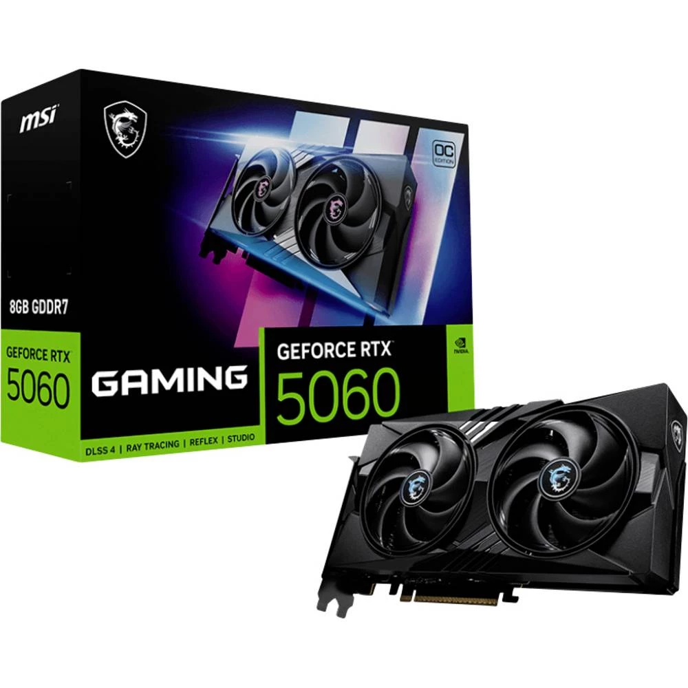 MSI grafička kartica Nvidia GeForce RTX 5060 8G Gaming OC 8 GB GDDR7 RAM PCIe x8 HDMI™, DisplayPort navijena, Zero-Fan-M slika
