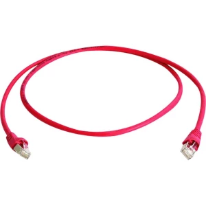 RJ45 (prekrižene) Mreža Priključni kabel CAT 6A S/FTP 2 m Crvena Vatrostalan, Bez halogena Telegärtner slika