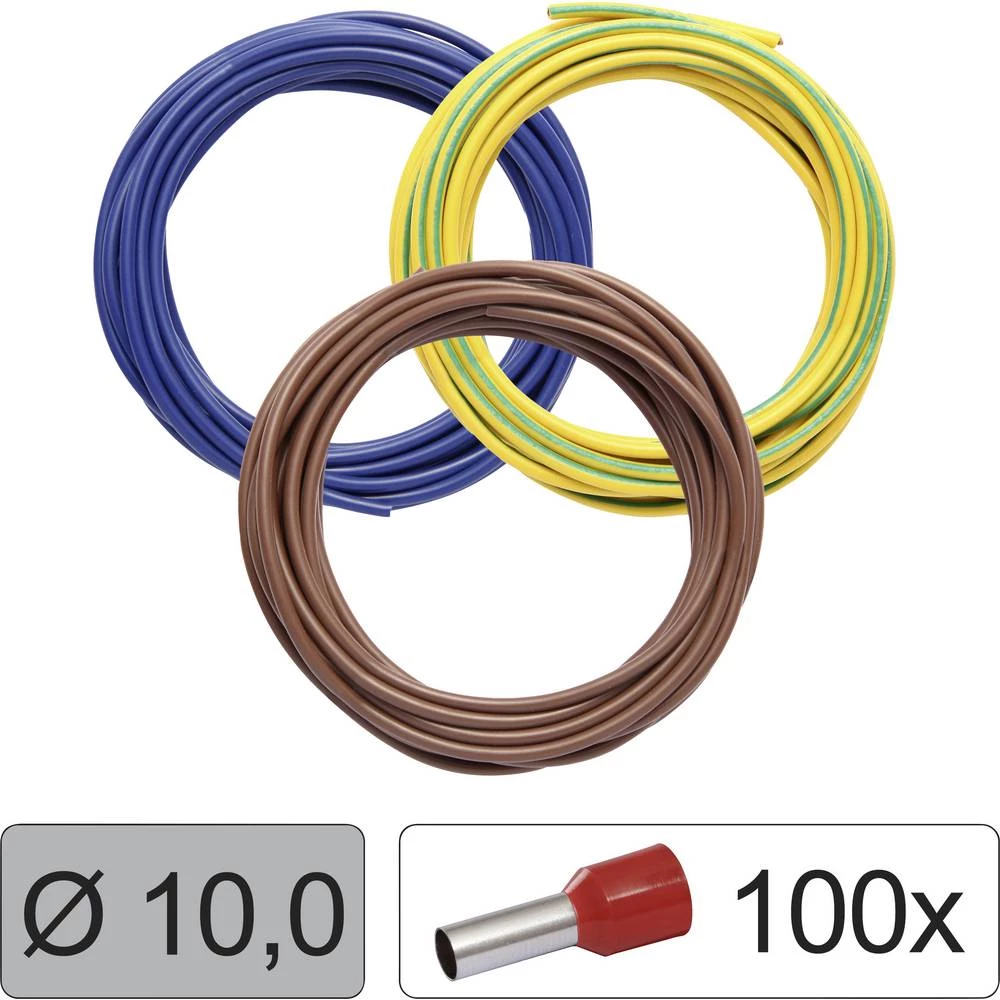 Quadrios 25CW127 pojedinačna žica LiFY 10 mm² plava boja, smeđa boja, žuto-zelena 1 Set slika