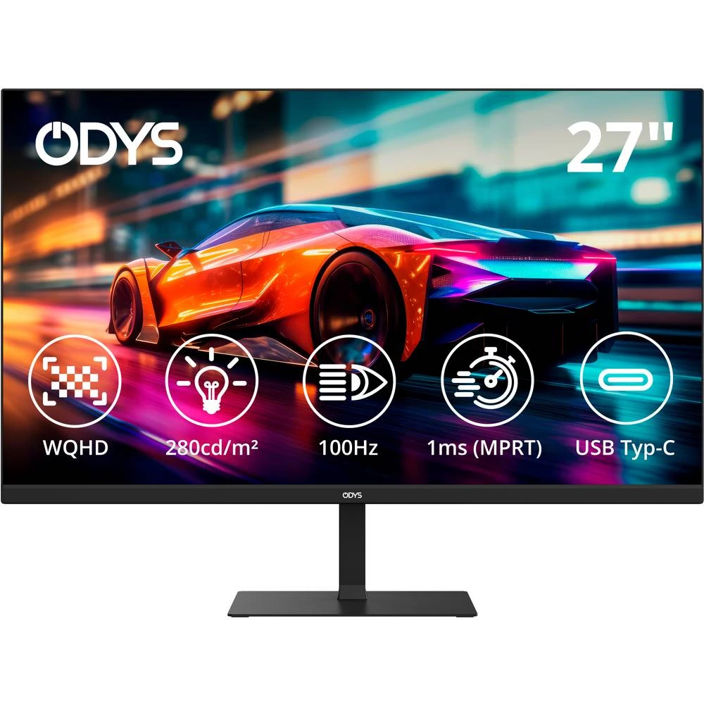 ODYS i27-Q-100 LED zaslon Energetska učinkovitost 2021 E (A - G) 68.6 cm (27 palac) 2560 x 1440 piksel 16:9 1 ms HDMI® 2 slika