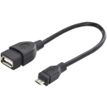 USB 2.0 Adapter cable [1x Muški konektor USB 2.0 tipa Micro B - 1x Ženski konektor USB 2.0 tipa A] Crna Okrugli, dvostruko zašti
