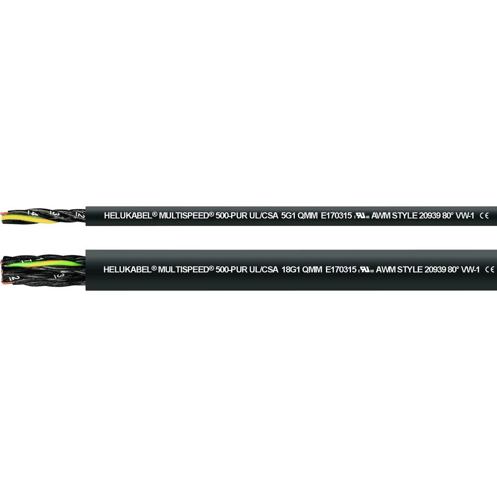 Helukabel 24380-500 vod za vučni lanac M-SPEED 500-C-PUR UL 5 G 0.75 mm² crna 500 m slika