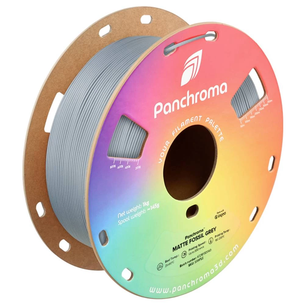 Polymaker CA04020 Panchroma™ Matte 3D pisač filament PLA mat, manji sadržaj plastike 1.75 mm 1000 g Fossil Grey, siva 1 slika