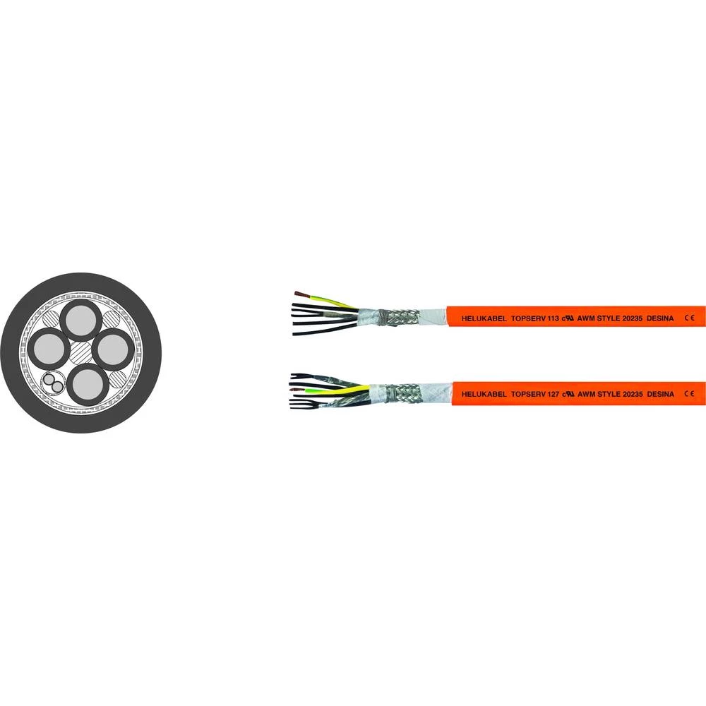 Helukabel TOPSERV® 112 vod za servo 4 G 10.00 mm² + 2 x 1.50 mm² narančasta 707284 100 m slika