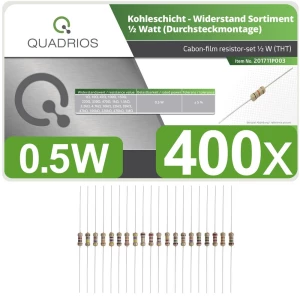 Quadrios 201711P003 komplet ugljenoslojnih otpora  aksijalno ožičen  0.5 W 5 % 400 St. slika