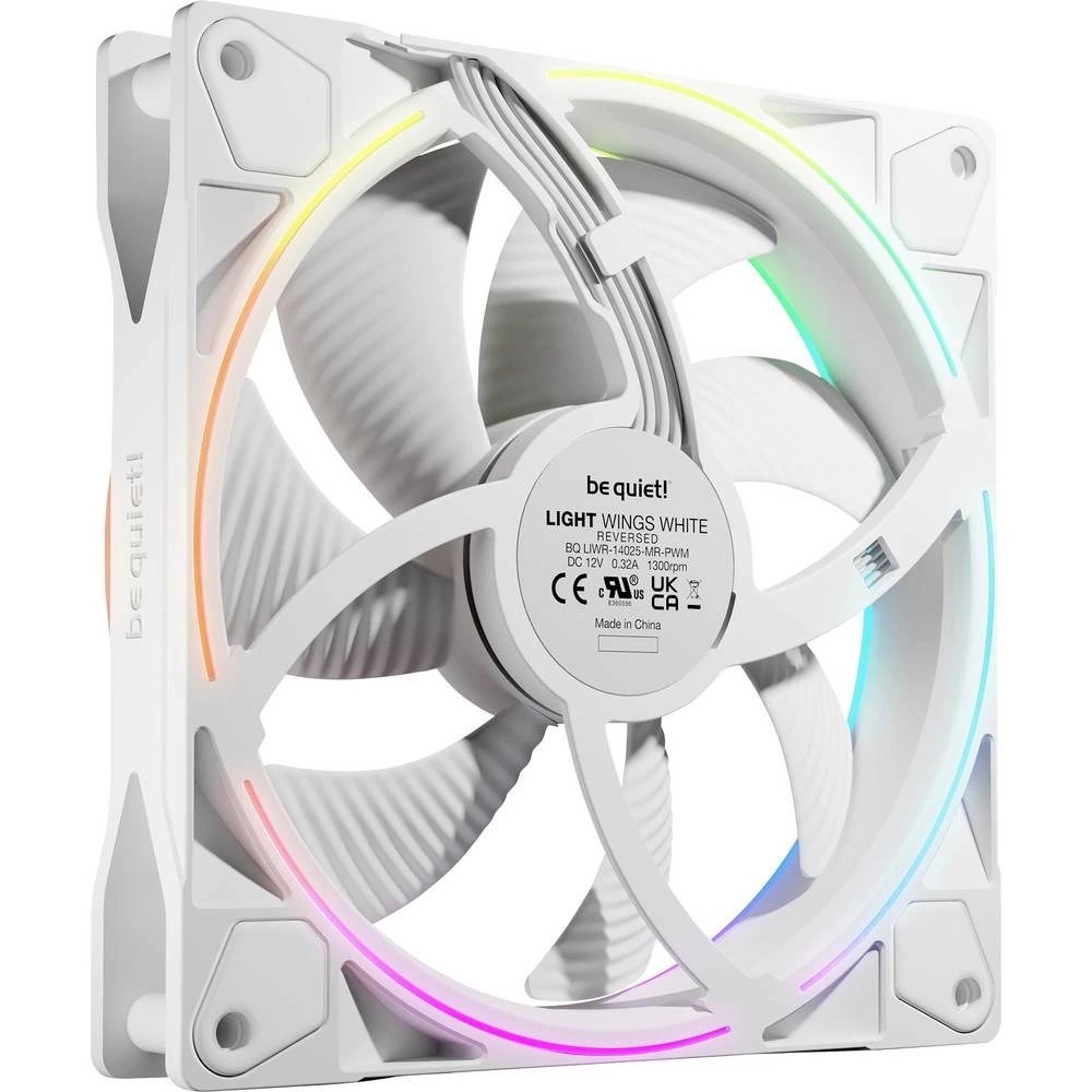 BeQuiet LIGHT WINGS | 140mm PWM Reverse White ventilator za PC kućište bijela slika