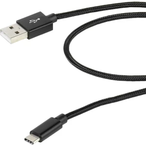 Vivanco USB 2.0 Priključni kabel [1x Muški konektor USB 2.0 tipa A - 1x Muški konektor USB-C™] 1.50 m Crna Zaštićen s foli slika