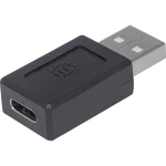 USB 2.0 Adapter [1x Muški konektor USB 2.0 tipa A - 1x Ženski konektor USB-C™] Crna utikač primjenjiv s obje strane Manhat