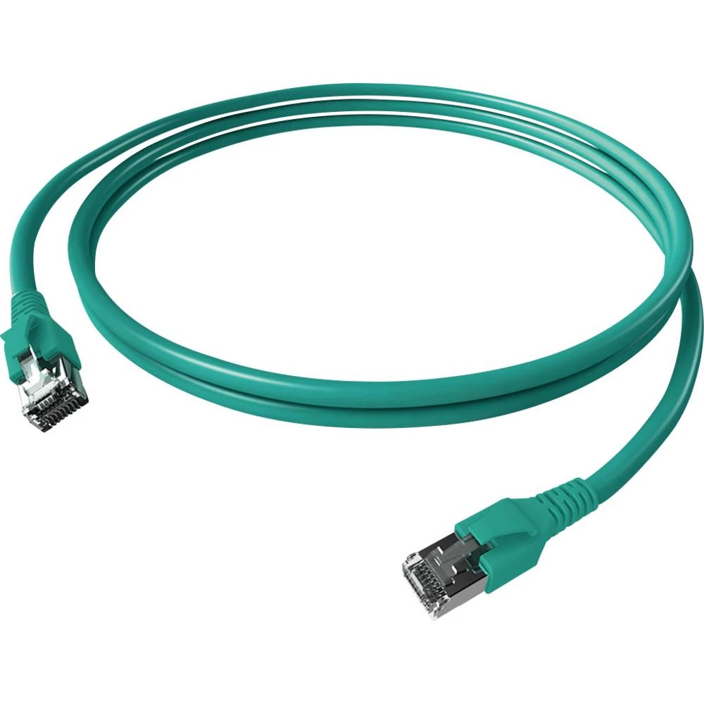 Easylan CP1KTBTBT0050 RJ45 mrežni kabel, Patch kabel CAT 6a S/FTP 5.00 m tirkizna dvostruko zaštićen, bez halogena, vatr slika