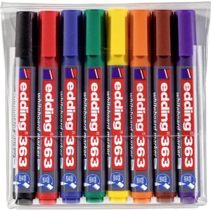Edding 4-363-8 e-363/8 Whiteboardmarker set plava boja, smeđa boja, žuta, zelena, narančasta, crvena, crna, ljubičasta  8 kom/paket slika
