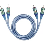 Oehlbach Cinch Audio Priključni kabel [2x Muški cinch konektor - 2x Muški cinch konektor] 0.50 m Prozirna-plava pozlaćeni kontak