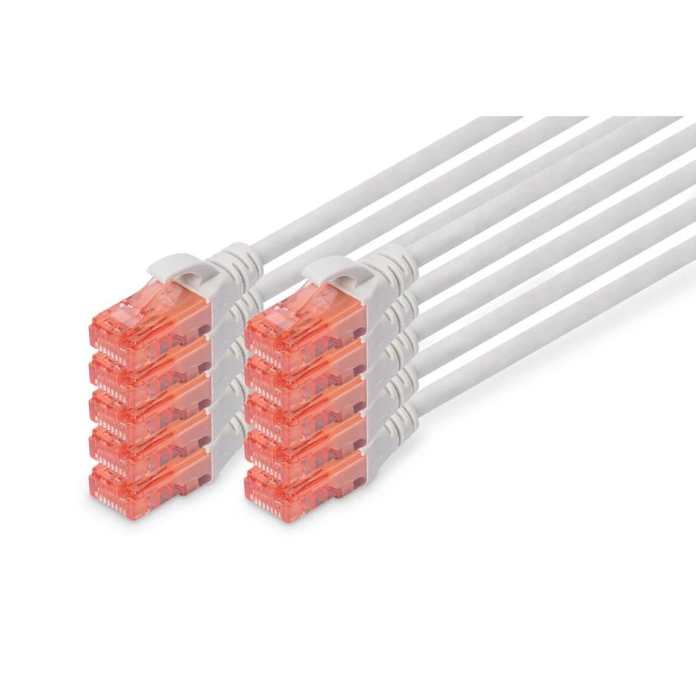 Digitus DK-1617-010-10 RJ45 mrežni kabel, Patch kabel CAT 6 U/UTP 1.00 m siva  1 St. slika
