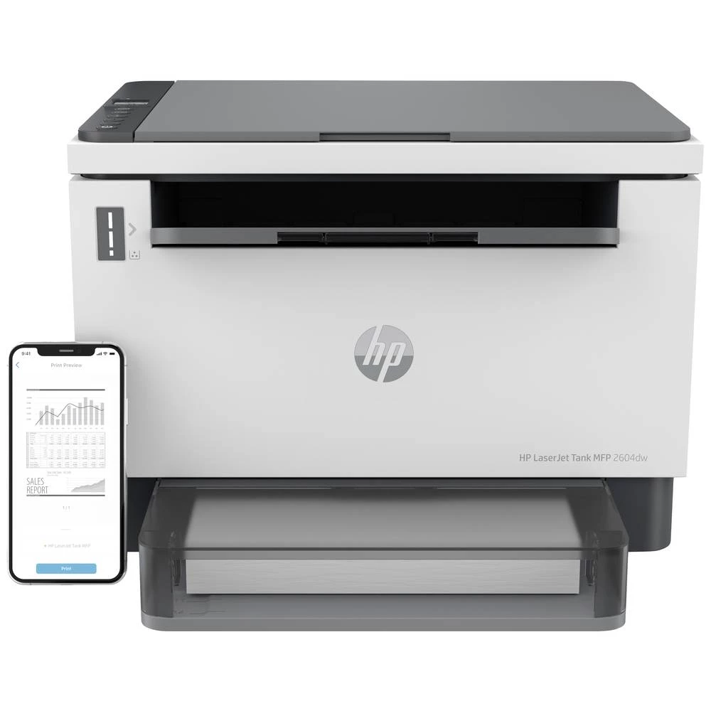 HP LaserJet Tank 2604dw laserski višenamjenski pisač A4 pisač, skener, kopirni stroj Bluetooth®, LAN, WLAN, sustav punjenja tonera, Duplex slika
