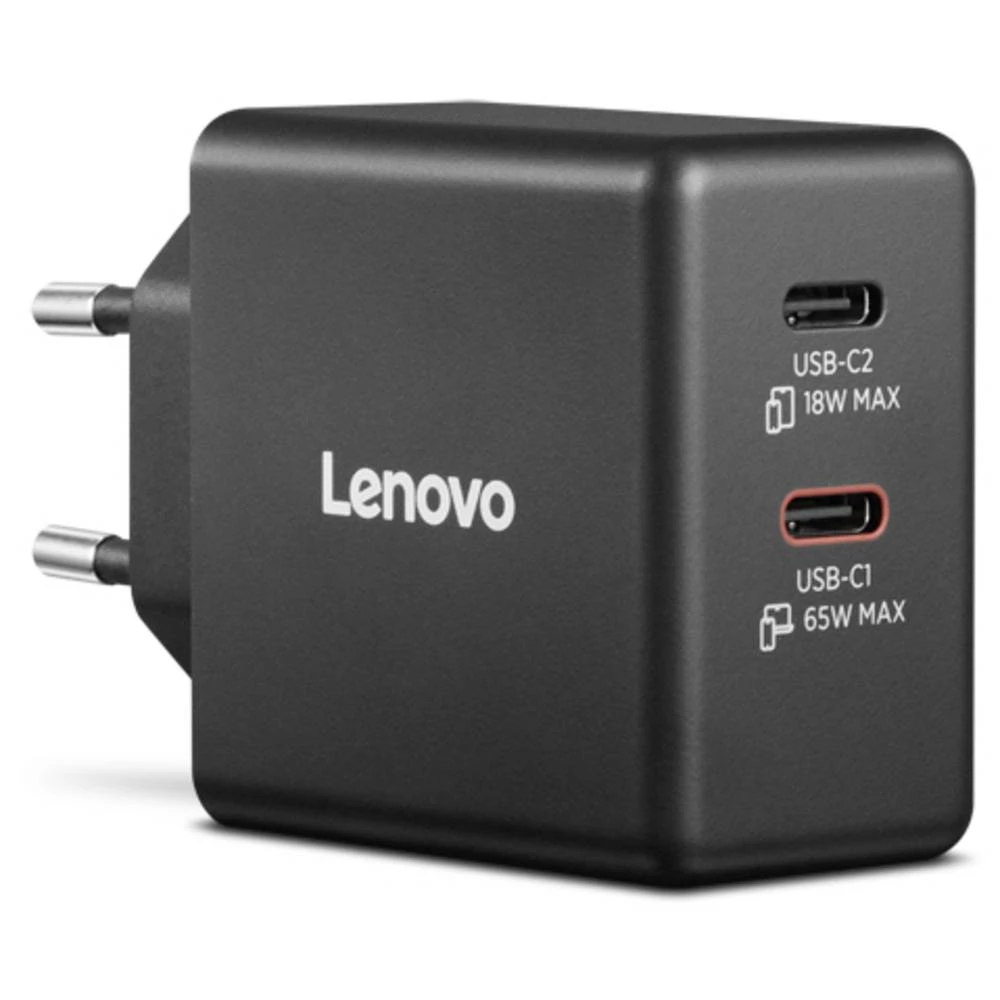Lenovo G0A6065BEU USB punjač 45 W, 18 W 2x USB-C® crna utičnica, unutrašnje područje GaN slika