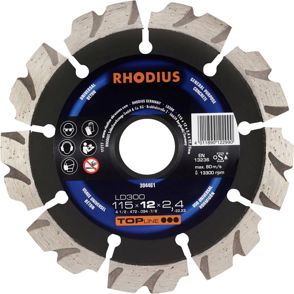 Rhodius 304461 dijamantna rezna ploča 115 mm 1 St. beton slika