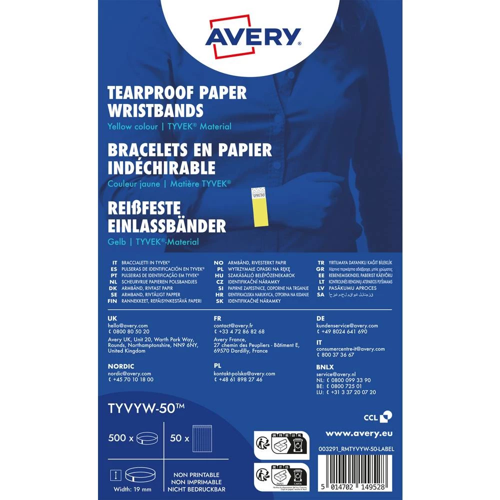 Avery-Zweckform TYVYW-50 ulazna narukvica (D x Š) 256 mm x 19 mm ljepljiva traka 500 St. slika